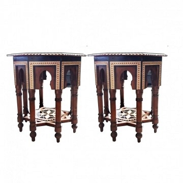 Side Tables, from Granada, Spain, Inslamic Style, 20th Century