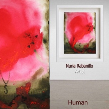 Human 048 Acrylic on paper painted by the New York Based Visual artist Nuria Rabanillo 