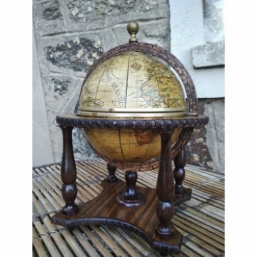 Cubitera Vintage  Con Forma de Globo Terraqueo