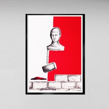 Acrilyc on Linen,Black and White, 2024