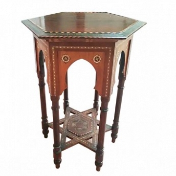 Inlaid Side Table, from Granada, Spain, 19th Century