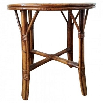 Mesa Auxiliar Mimbre Vintage