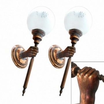 Pair of  french copper Sconces Style Art Deco from the 20th Century 69x23 cm