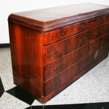 Midcentury/Art Deco Dresser With 9 Drawers in Solid Wood