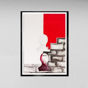 Nuria Rabanillo ,Untitled Artwork 021 Compenporary Art Watercolor on Paper 2023