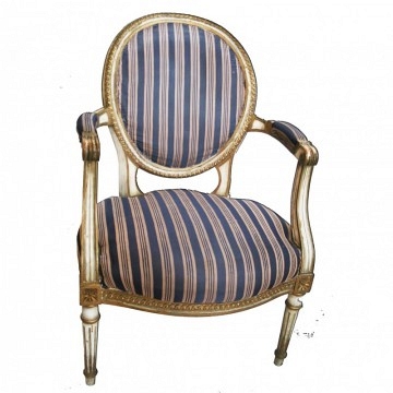 Louis XVI Armchair Late 18th or Early 19th Gilt & Cream Wood