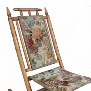 Reposapies Plegable Antiguo, Falso Bambu