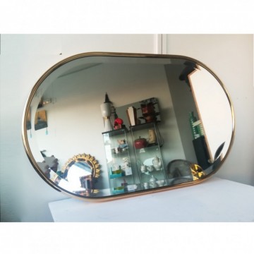  Vintage Spanish beveled minimalist golden aluminum mirror