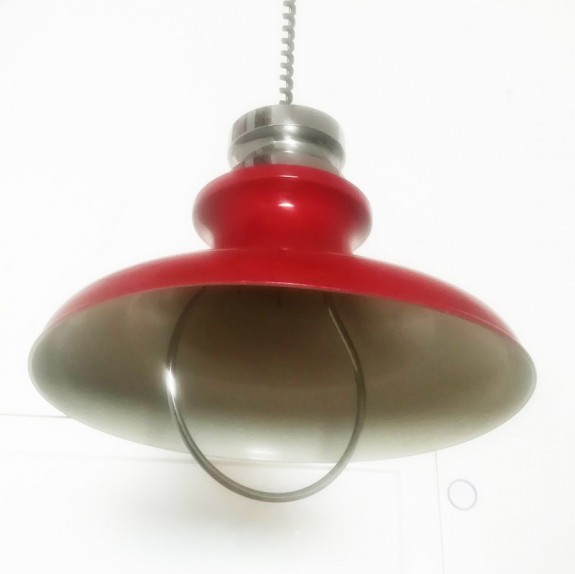 Lampara techo vintage rojo extensible