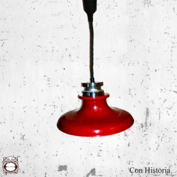 Lampara techo vintage rojo extensible