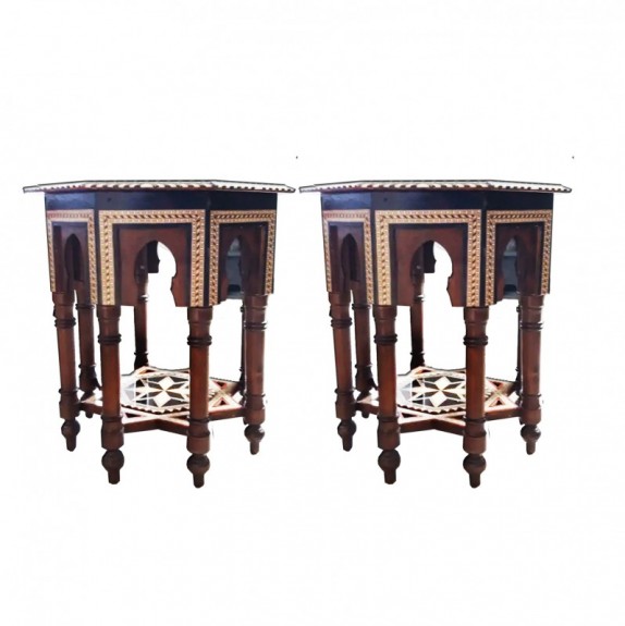 Side Tables, from Granada, Spain, Inslamic Style, 20th Century