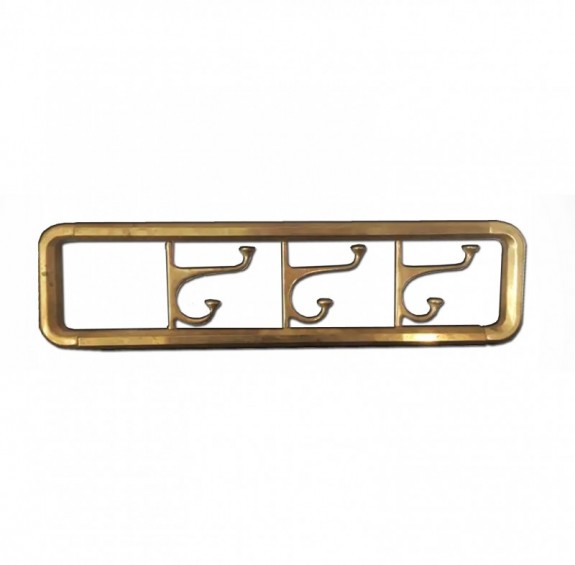 Midcentury / Art Deco Brass Foldable Wall Coat Rack, 1940s