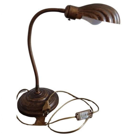  Lampara Flexo de bronce con forma de Concha Vintage