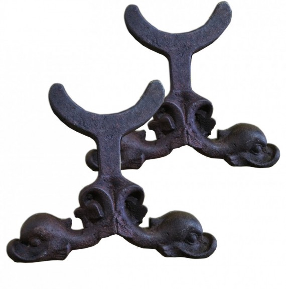 Andirons Cast Iron Ducks Shaped,