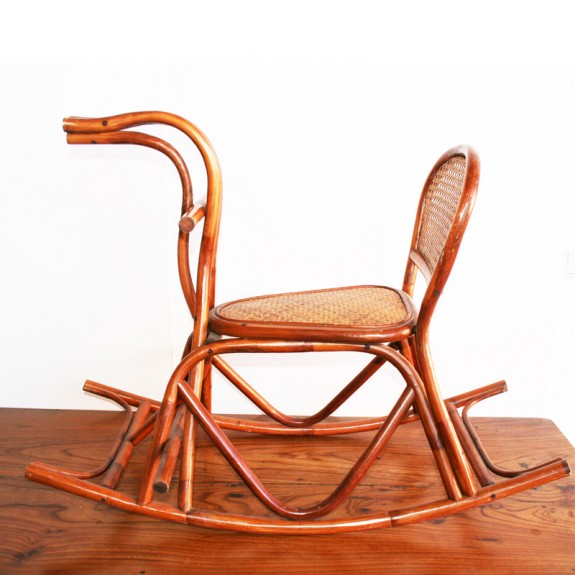 Caballito/Mecedora Infantil de Madera Curvada y Rejilla