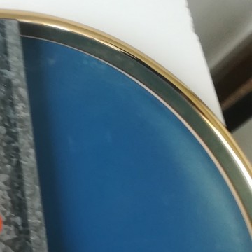  Vintage Spanish beveled minimalist golden aluminum mirror