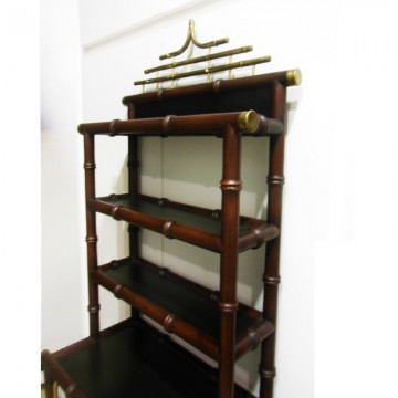 Shelving Hollywood Regency faux bamboo