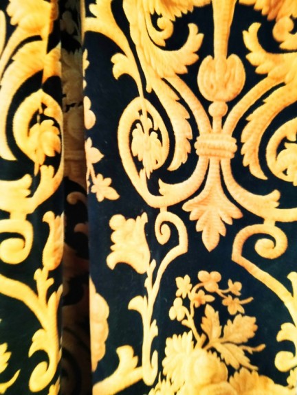 French Baroque Silk Fabric or Curtain