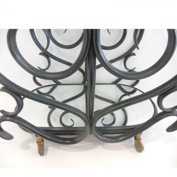 Serving Bar Cart ebanized bentwood Vintage Thonet style 