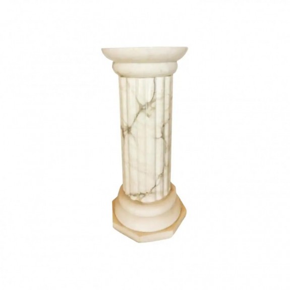  Pedestal /Lampara de Alabastro en Forma de Columna Clsica