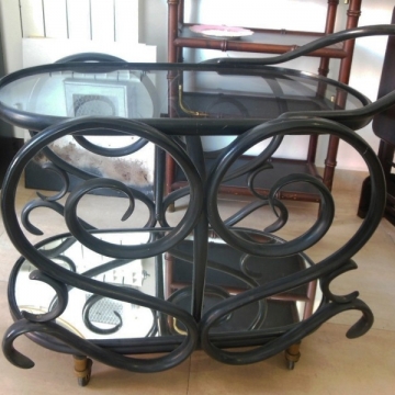 Serving Bar Cart ebanized bentwood Vintage Thonet style 