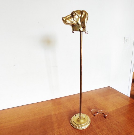 Colgador Utensilios Chimenea de Bronce Dorado Vintage