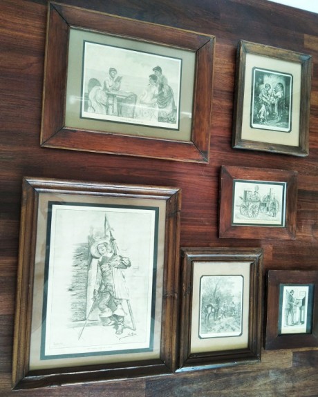 Antique Frames with Engravings, Lot of 6