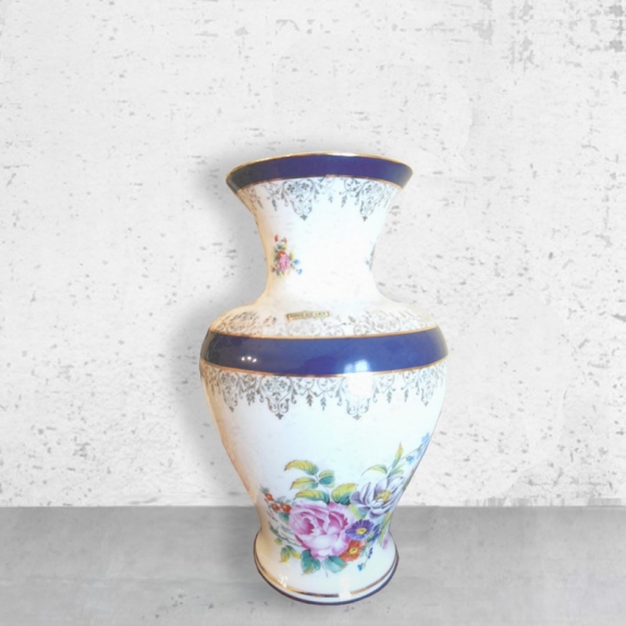 Jarrn porcelana vintage filo oro. sin estrenar