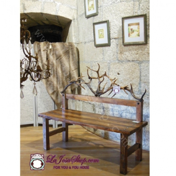 Bench with Deer Antlers - Unique Piece