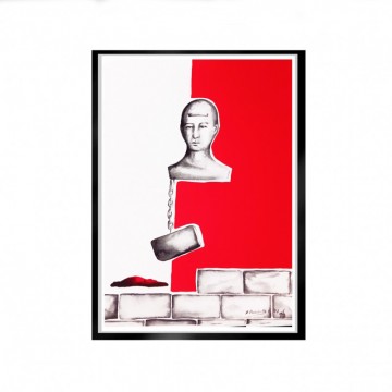 Acrilyc on Linen,Black and White, 2024
