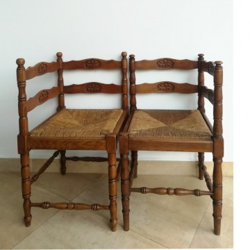 Pair two Fench corner chairs 