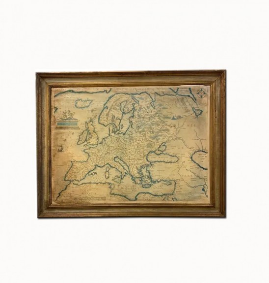 Antique Map of Europe Framed