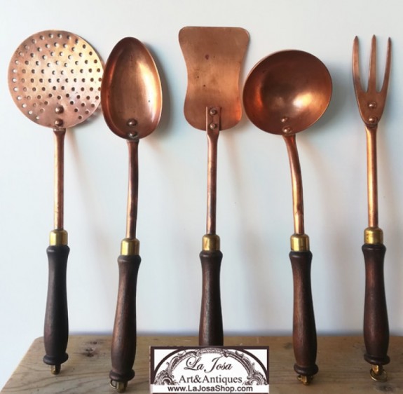 Antique Copper Kitchenware Vintage 20th Century